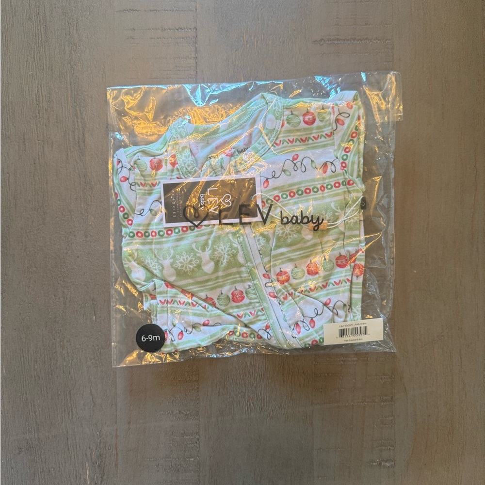 Lev Baby Bamboo 6-9m Christmas Footie